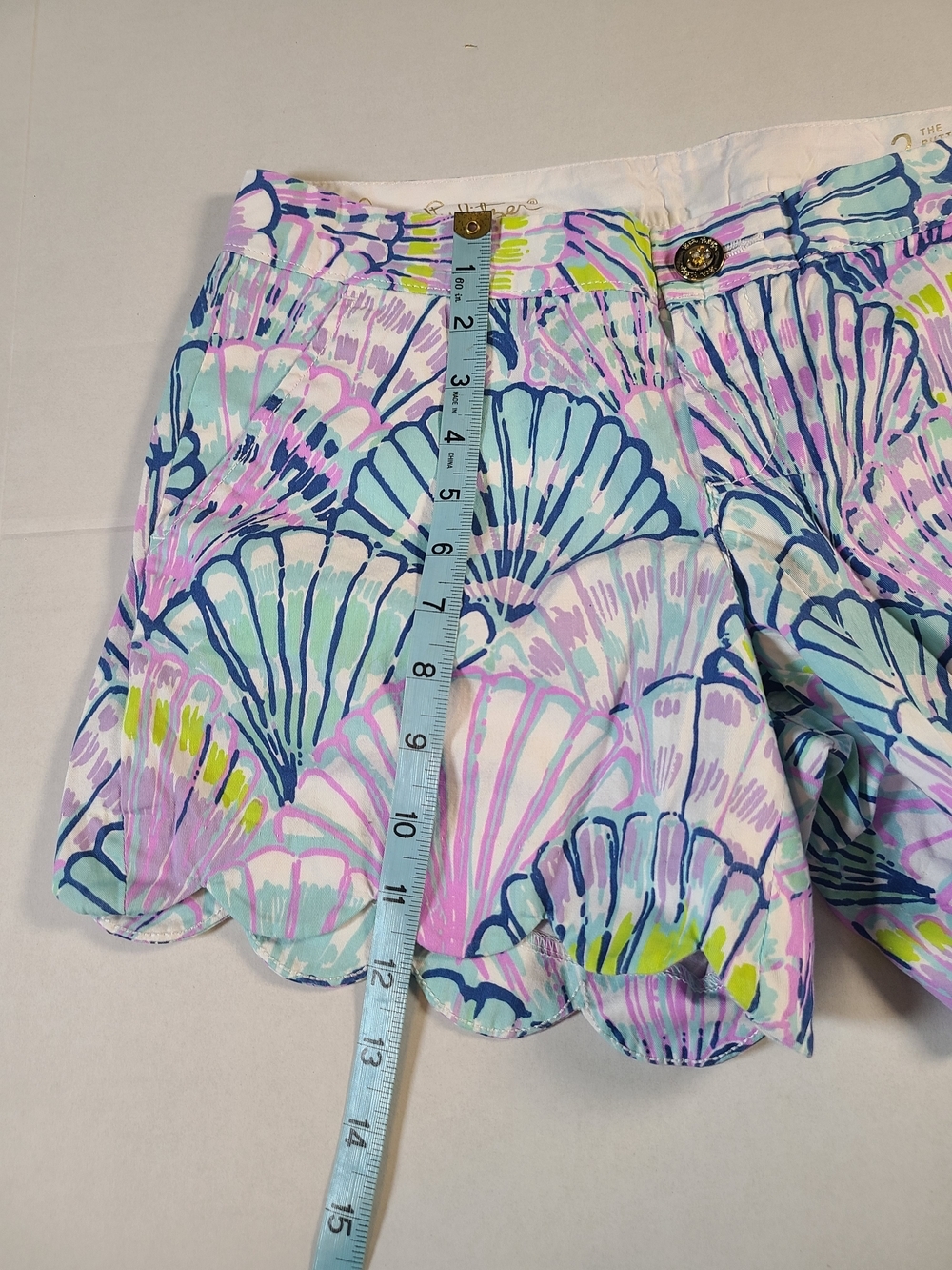 Lilly Pulitzer Womens Pastel Seashell Print Scalloped Buttercup Shorts Size 2 - Picture 11 of 11